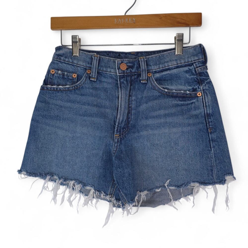 Gap Shorts Womens 0R 25 (29x4) Blue High Rise Stride Short Dark Wash Denim